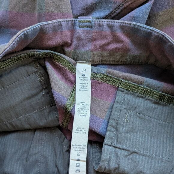 Lululemon Men's Kahuna Plaid Shorts 34 - Picture 5 of 6